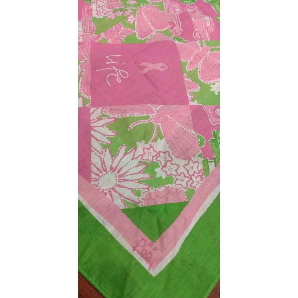 FORD & Lilly Pulitzer [SET of 4] Breast Cancer Awareness Faux-Patchwork Preppy - Picture 5 of 7